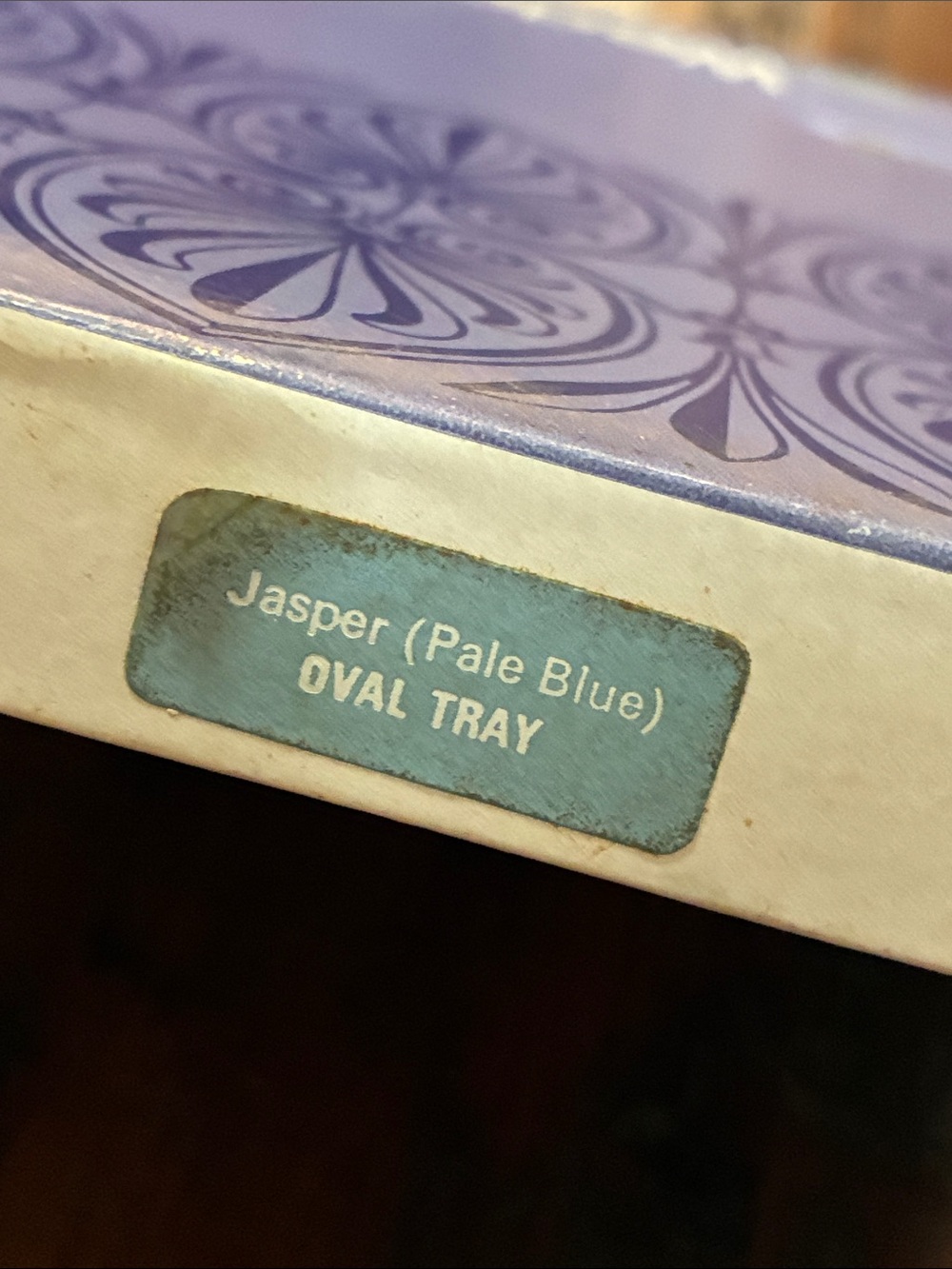 Vintage Wedgwood Blue Jasper Cherub Oval Tray - Picture 7 of 8